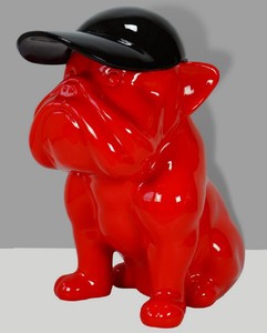 Casa Padrino Skulptur Casa Padrino Luxus Deko Skulptur Hund Bulldogge Bunt  H. 78 cm - Große Deko Figur - XXL Deko Skulptur - XXL Deko Figur -  Wohnzimmer Deko - Garten Deko - Luxus Deko XXL Figuren
