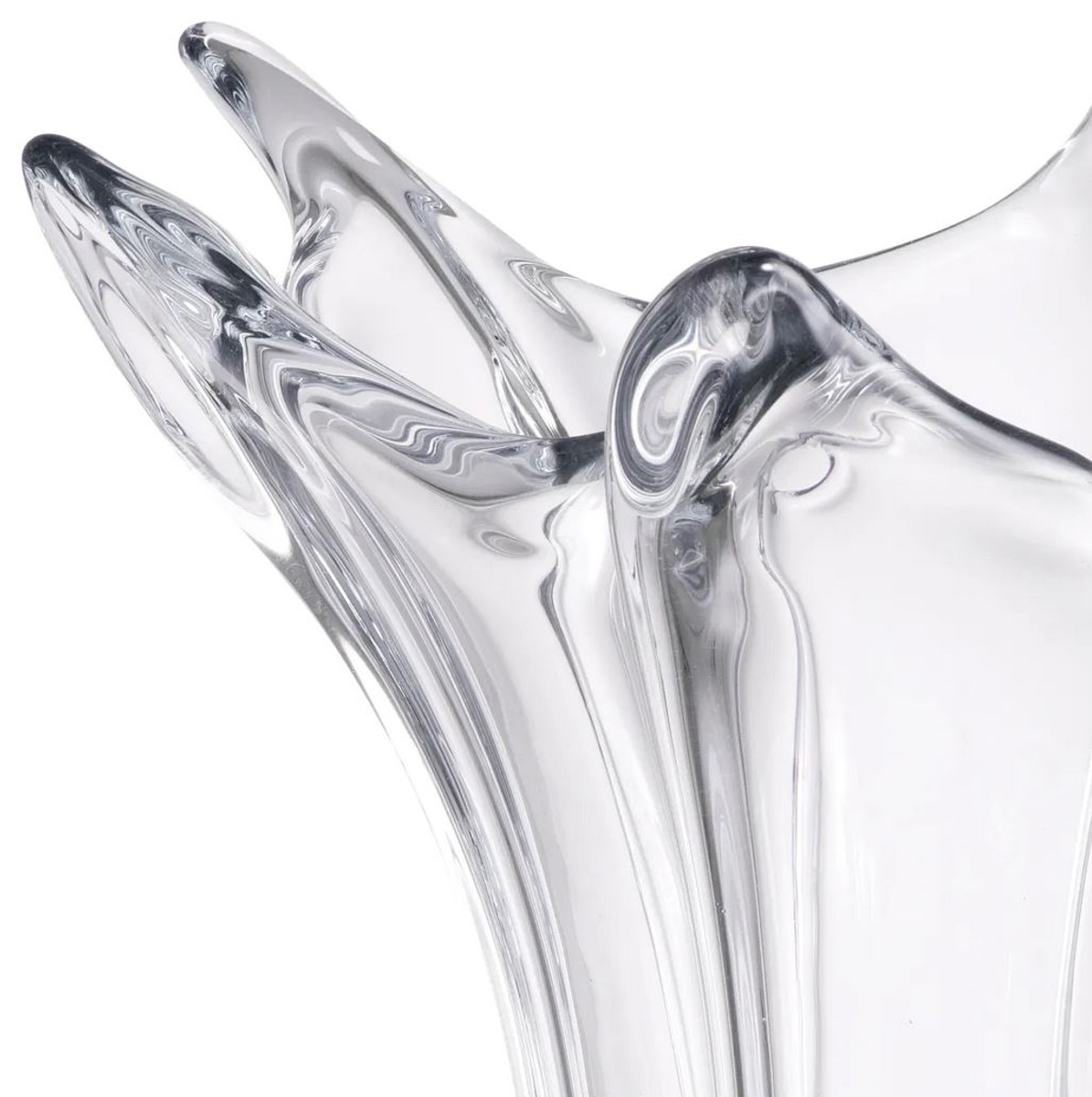 Casa Padrino luxury glass vase Ø 32 x H. 35 cm - Mouth blown flower vase -  Decorative flower vase - Decorative accessories - Decorative glass vases -  Luxury accessories