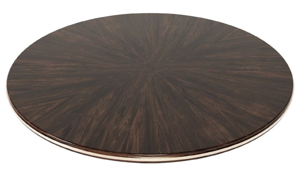 Casa Padrino tavolo da salotto di lusso marrone scuro Ø 130 x A. 38 cm - Tavolo  da soggiorno rotondo in legno massello - Mobili da soggiorno - Mobili di  lusso