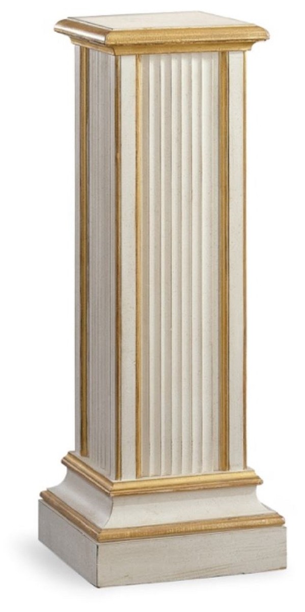 Casa Padrino columna barroco de lujo blanco antiguo / oro antiguo - Columna  decorativa de madera maciza hecha