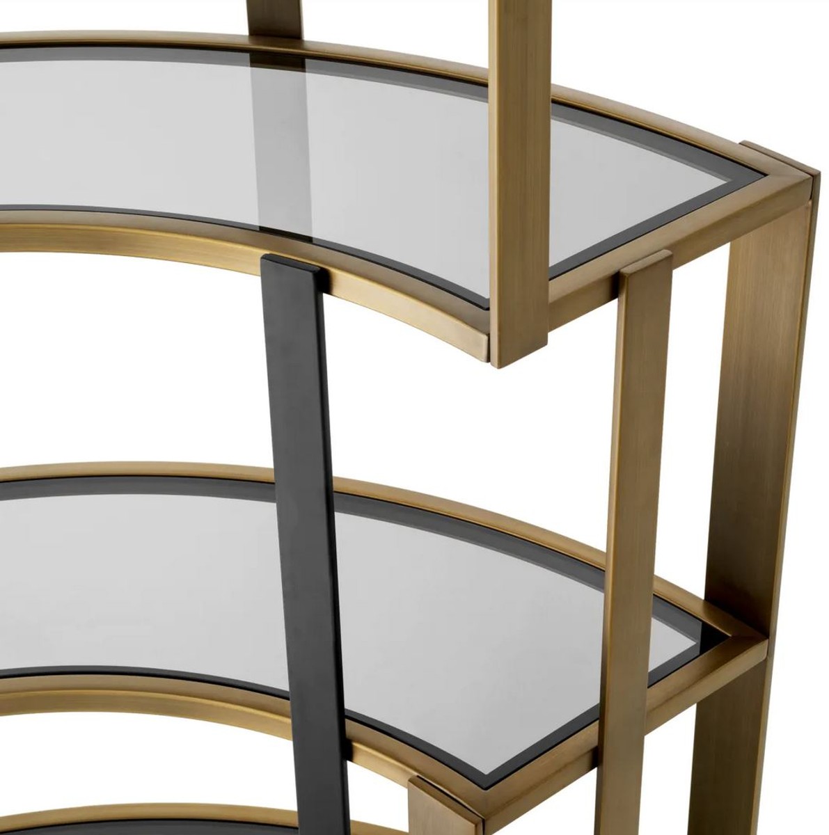 Casa Padrino armario estante de metal con baldas de cristal plata 50 x 45 x  A. 190 cm - Armario de salón - Muebles de salón - Muebles de metal -  Muebles de lujo