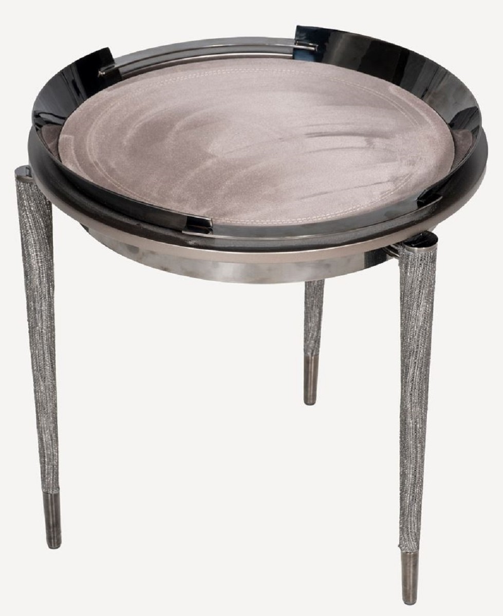 Casa Padrino tavolino di lusso a 3 gambe grigio / nero / bronzo Ø 53 x A.  55