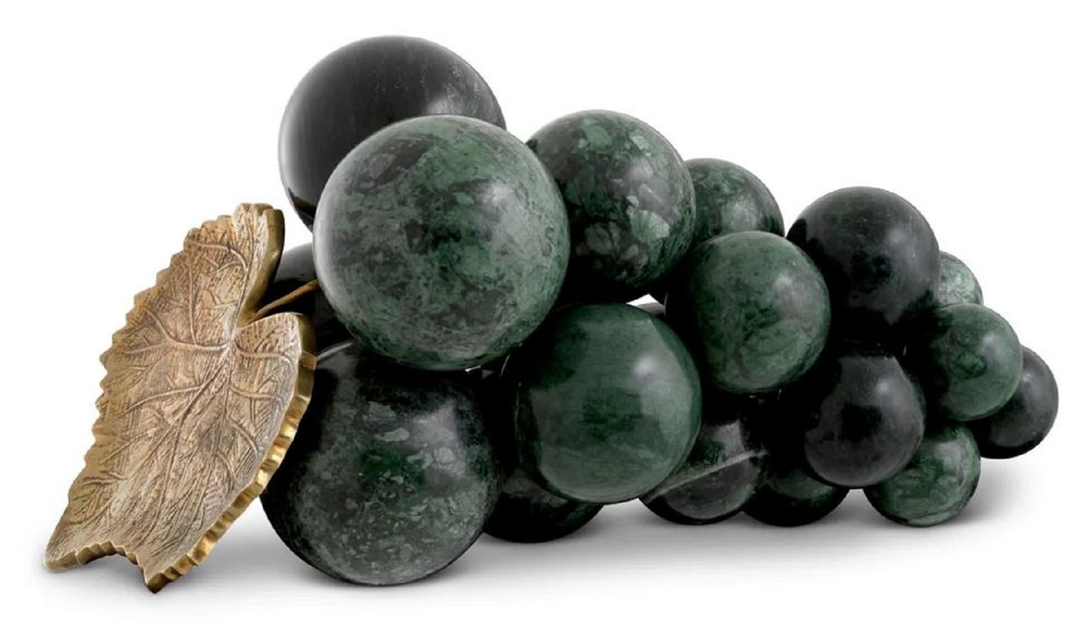 Casa Padrino luxury marble decorative object grapes green / vintage brass 27 cm