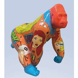 Casa Padrino XXL decorative sculpture gorilla monkey orange