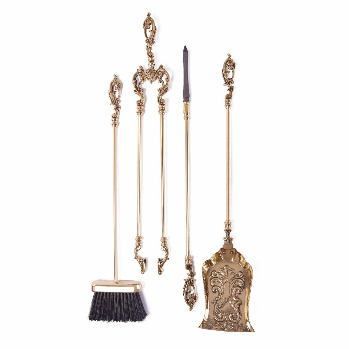 Casa Padrino posate da camino barocco con supporto oro A. 78 cm - Accessori da camino