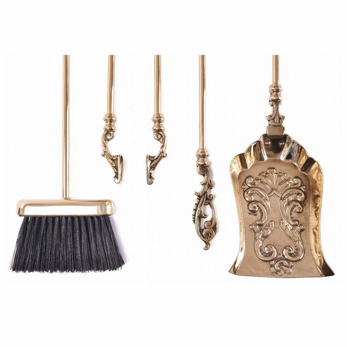 Casa Padrino posate da camino barocco con supporto oro A. 78 cm - Accessori da camino