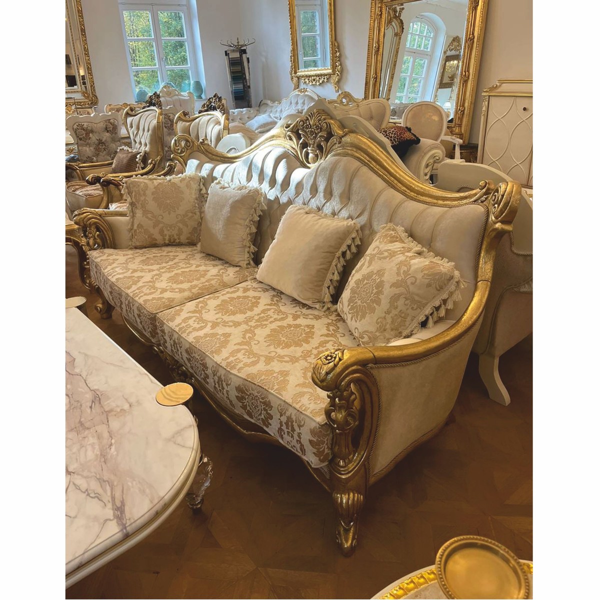 Casa Padrino Luxury Baroque Living Room Sofa Cream Gold Cm Baroque Furniture Casa Padrino