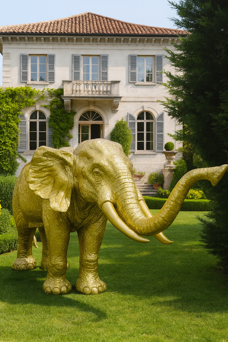 Casa Padrino sculpture décorative XXL éléphant or 410 cm - Grande figurine de décoration de jardin Casa Padrino sculpture décorative XXL éléphant or 410 cm - Grande figurine de décoration de jardin