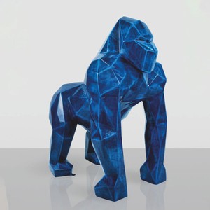 Casa Padrino XXL Decorative Sculpture Gorilla Monkey Antique Blue