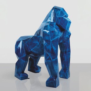 Casa Padrino XXL Decorative Sculpture Gorilla Monkey Antique Blue