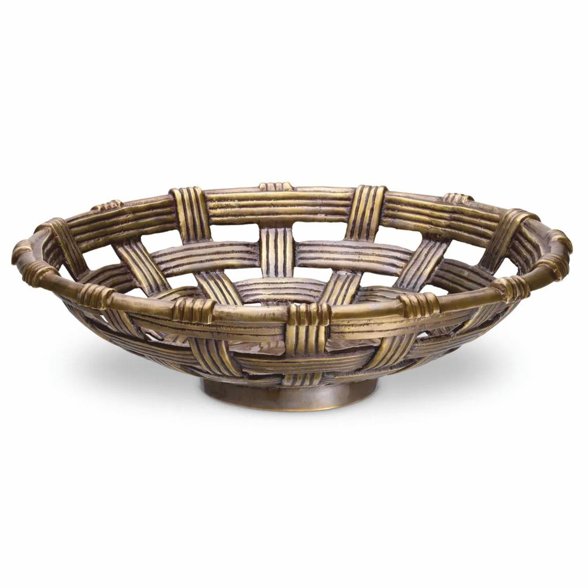Casa Padrino Luxus Deko Aluminium Schale Vintage Messing 34,5 cm - Deko Accessoires