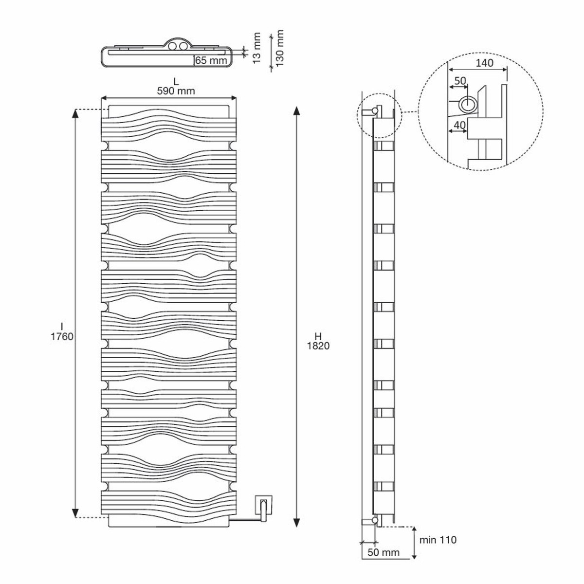 Luxus LED Wandheizung Schwarz Weiß Luxus LED Wandheizung Schwarz Weiß