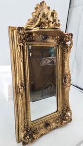 Casa Padrino Barock Spiegel mit Unterbau Konsole Antik Gold H. 68 cm - Barockstil Möbel