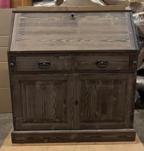 Casa Padrino Landhausstil Schreibkommode mit 2 Türen und 8 Schubladen Dunkelbraun 106 cm