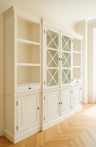 Casa Padrino Landhausstil Massivholz Schrank Weiß 220 cm - Landhausstil Möbel