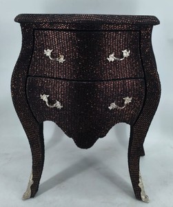 Casa Padrino Barock Kommode mit 2 Schubladen Schwarz / Silber H. 74 cm - Barock Möbel