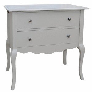 Casa Padrino Barock Kommode mit 2 Schubladen Grau 80 cm - Barock Möbel