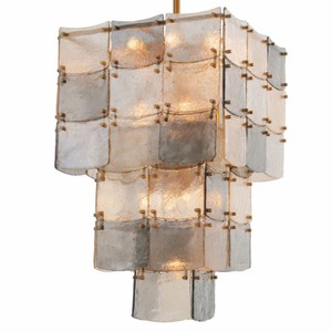 Casa Padrino Luxus Kronleuchter Antik Messing / Grau H. 86,5 cm - Luxus Qualität