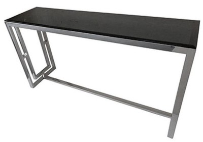 Casa Padrino Luxus Konsole mit Glasplatte Silber / Schwarz 150 cm - Luxus Interior