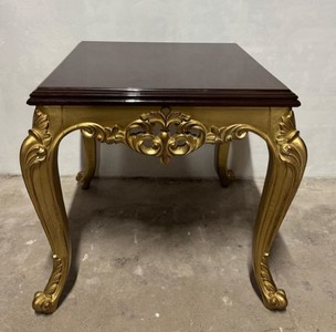 Casa Padrino Luxus Barock Beistelltisch Dunkelbraun / Gold H. 60 cm - Barockstil Möbel
