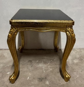 Casa Padrino Luxus Barock Beistelltisch Antik Gold / Schwarz H. 55 cm - Barockstil Möbel
