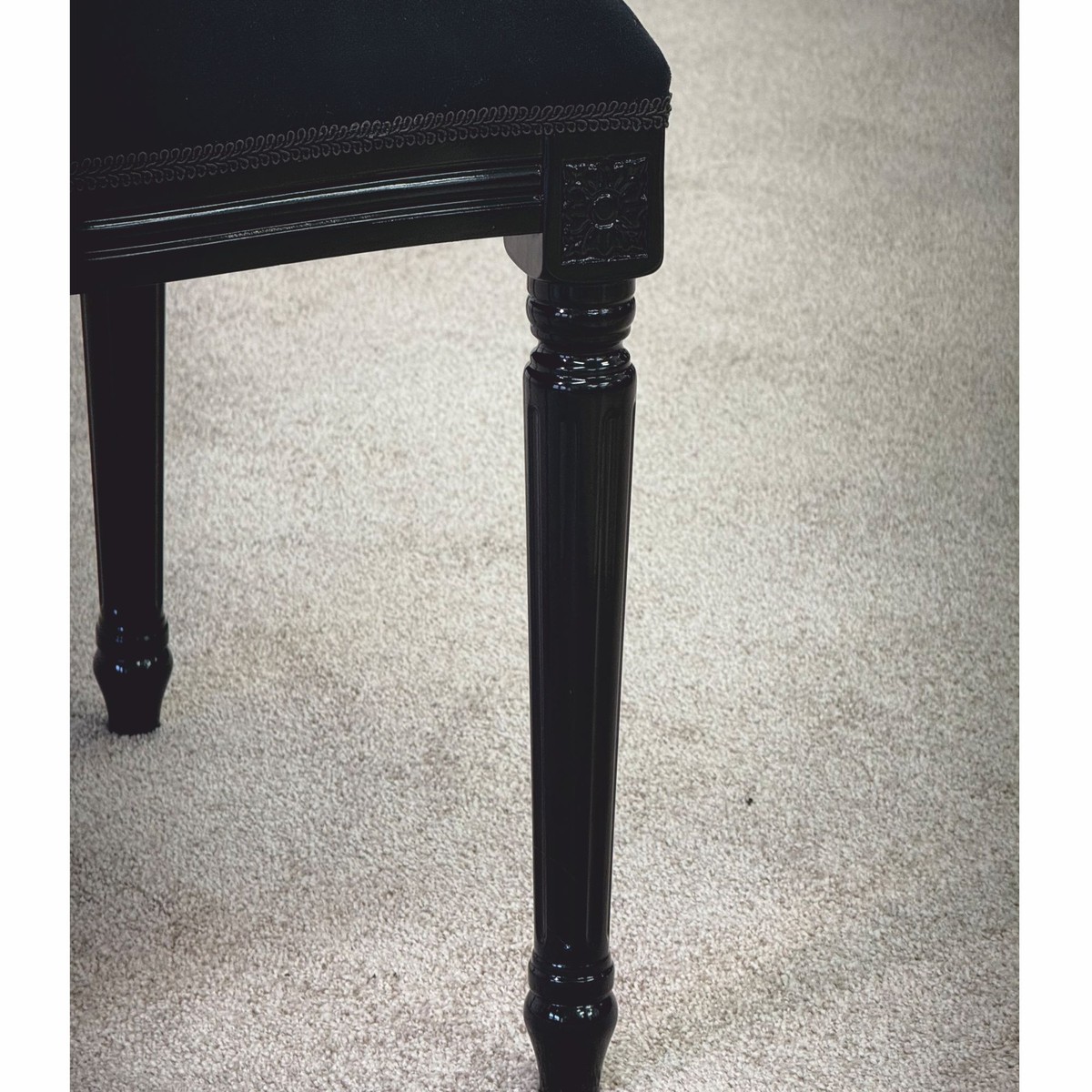 Casa Padrino Silla de Comedor Barroco de Lujo Negro Al. 98 cm - Muebles de Estilo Barrocos Casa Padrino Silla de Comedor Barroco de Lujo Negro Al. 98 cm - Muebles de Estilo Barrocos