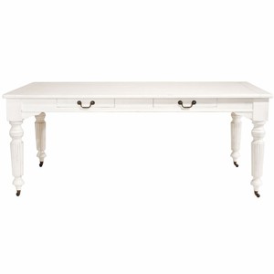 Casa Padrino Landhausstil Esstisch Weiß 200 cm - Massivholz Küchentisch