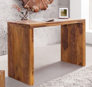 Casa Padrino Massivholz Schreibtisch Naturfarben 100 cm - Massivholz Möbel