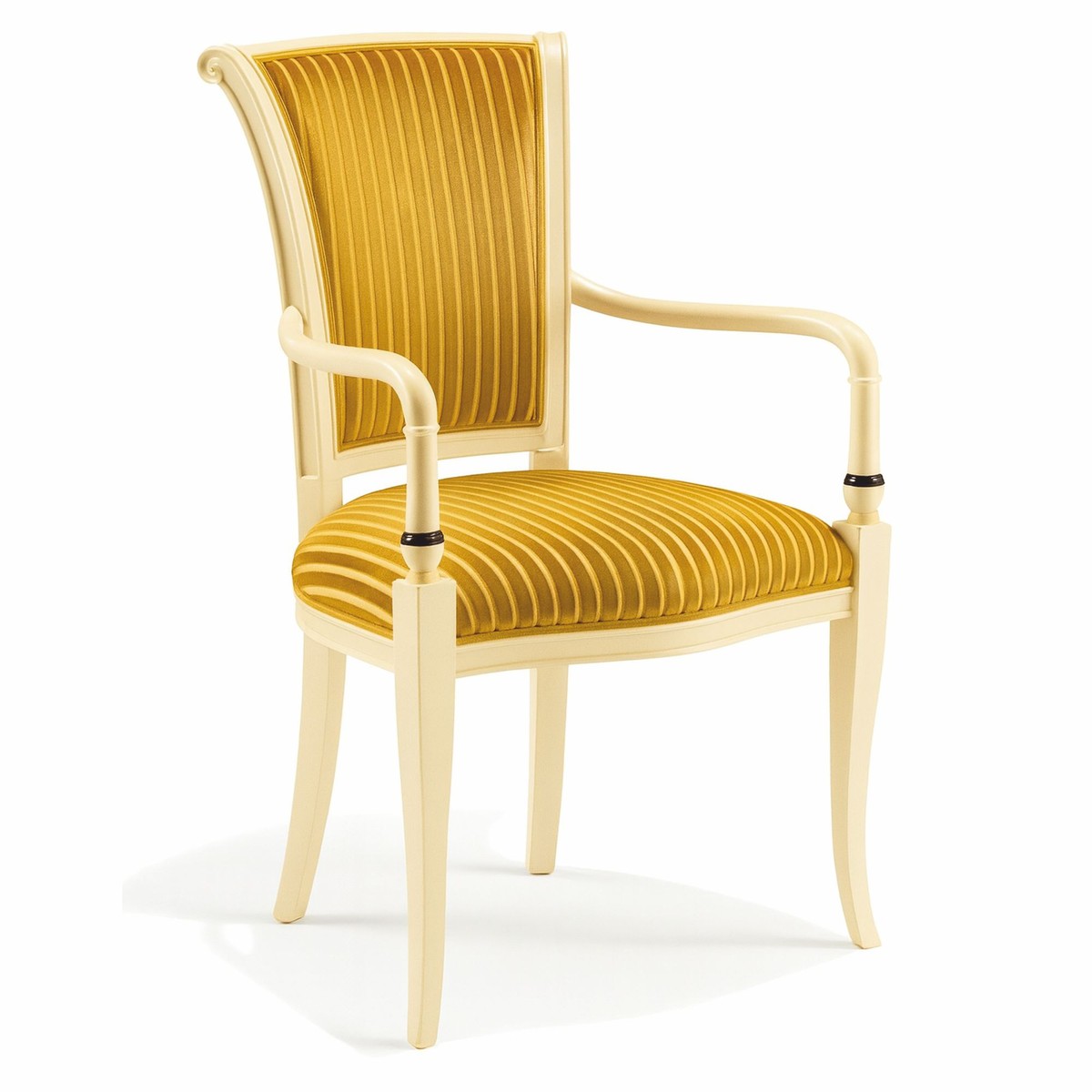 Casa Padrino Sedia da Sala da Pranzo Barocco di Lusso con Braccioli Oro / Crema / Nero - Fatto in Italia Casa Padrino Sedia da Sala da Pranzo Barocco di Lusso con Braccioli Oro / Crema / Nero - Fatto in Italia