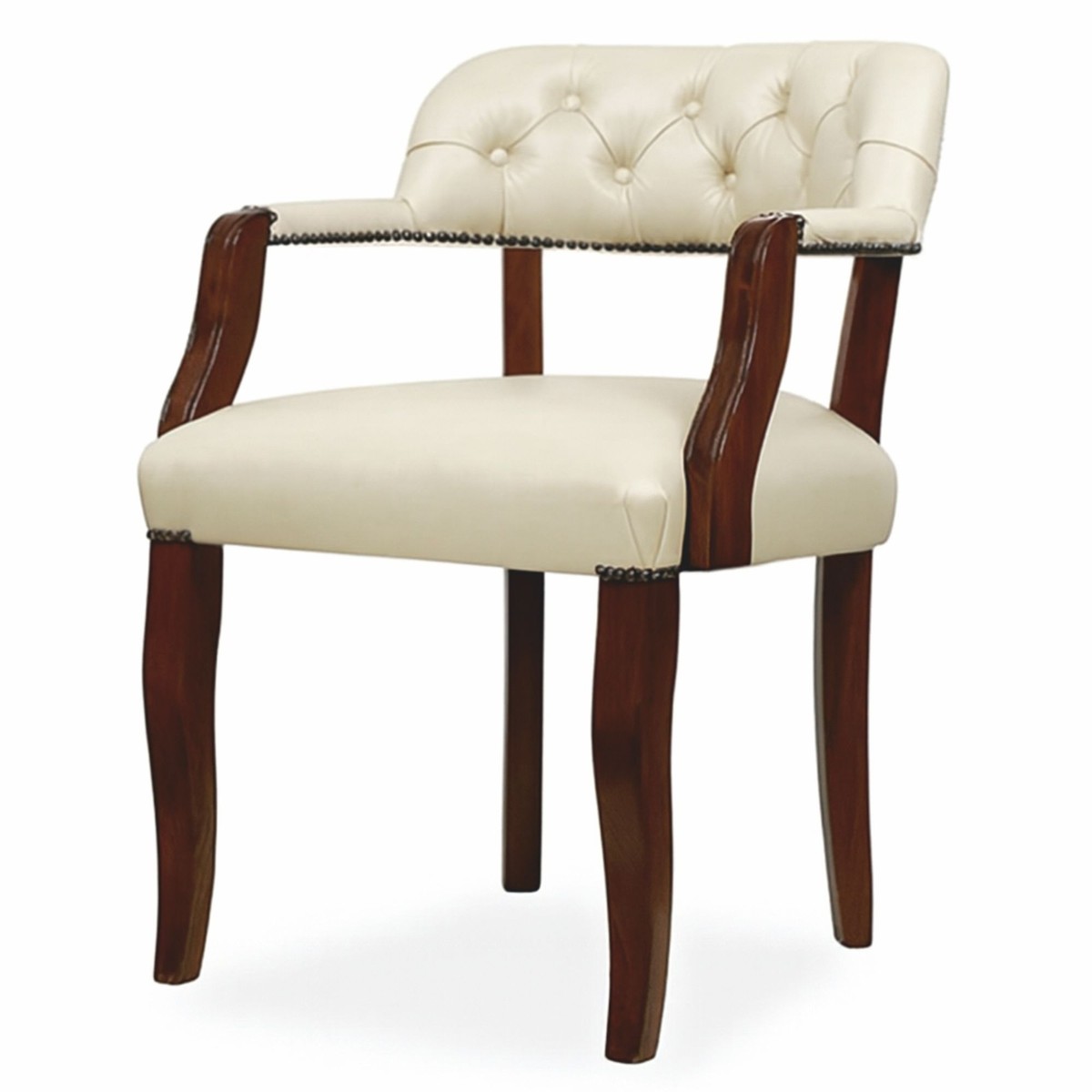 Luxus Chesterfield Leder Echtleder Esszimmer Stuhl mit Armlehnen Creme Braun Luxus Chesterfield Leder Echtleder Esszimmer Stuhl mit Armlehnen Creme Braun