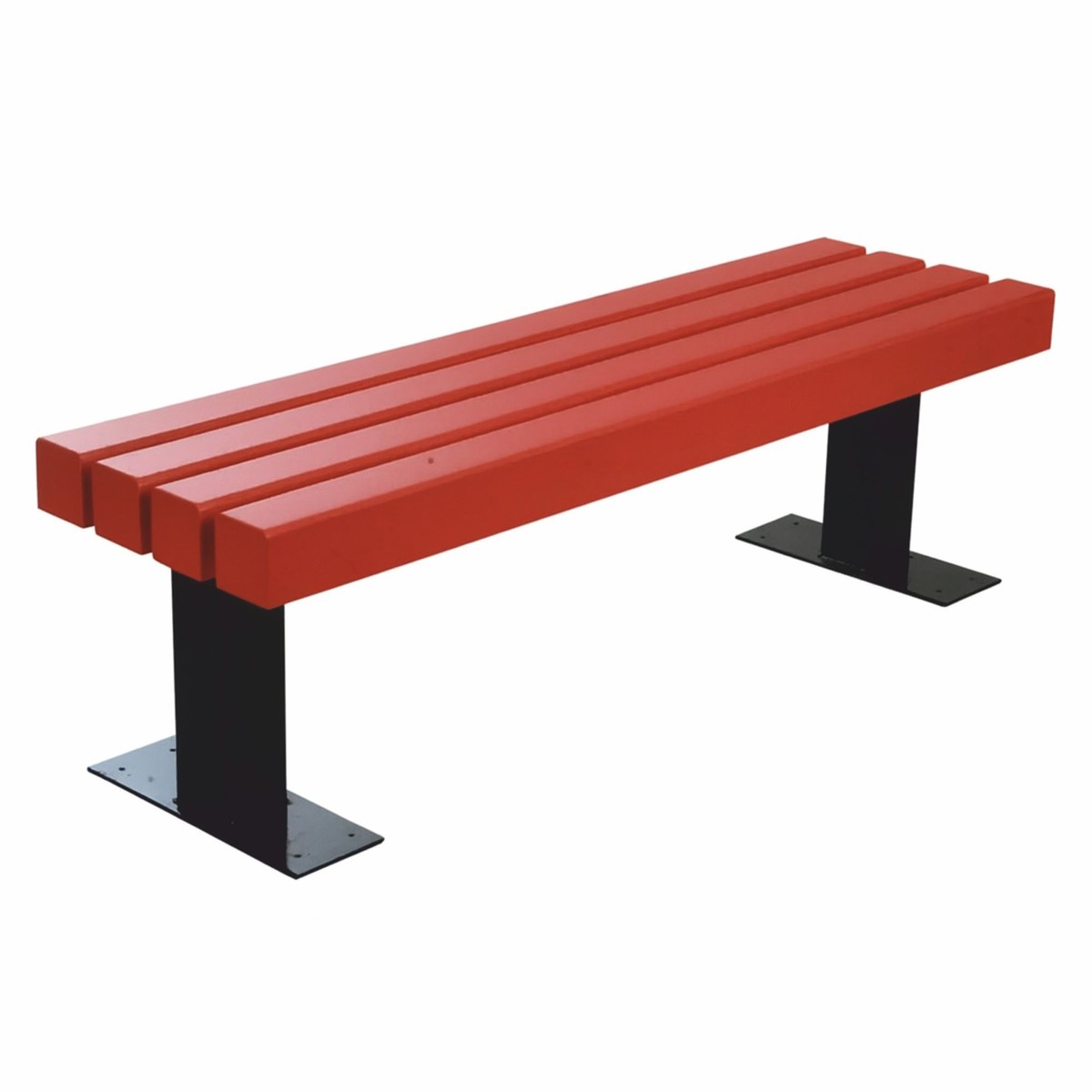 Casa Padrino park bench - City bench light red / black 150 cm - Solid garden bench Casa Padrino park bench - City bench light red / black 150 cm - Solid garden bench