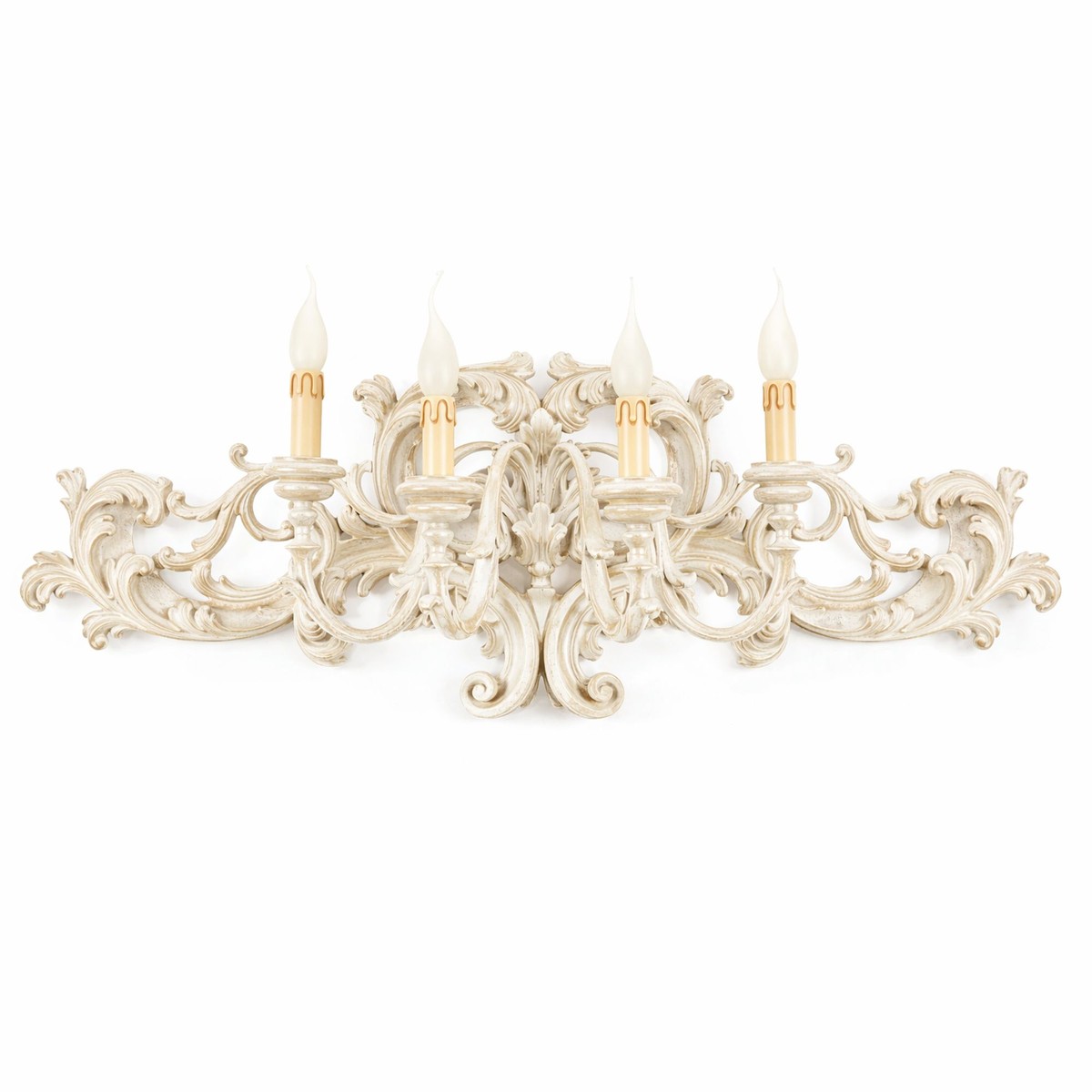 Casa Padrino luxury baroque wall lamp antique white 91 cm - Made in Italy Casa Padrino luxury baroque wall lamp antique white 91 cm - Made in Italy