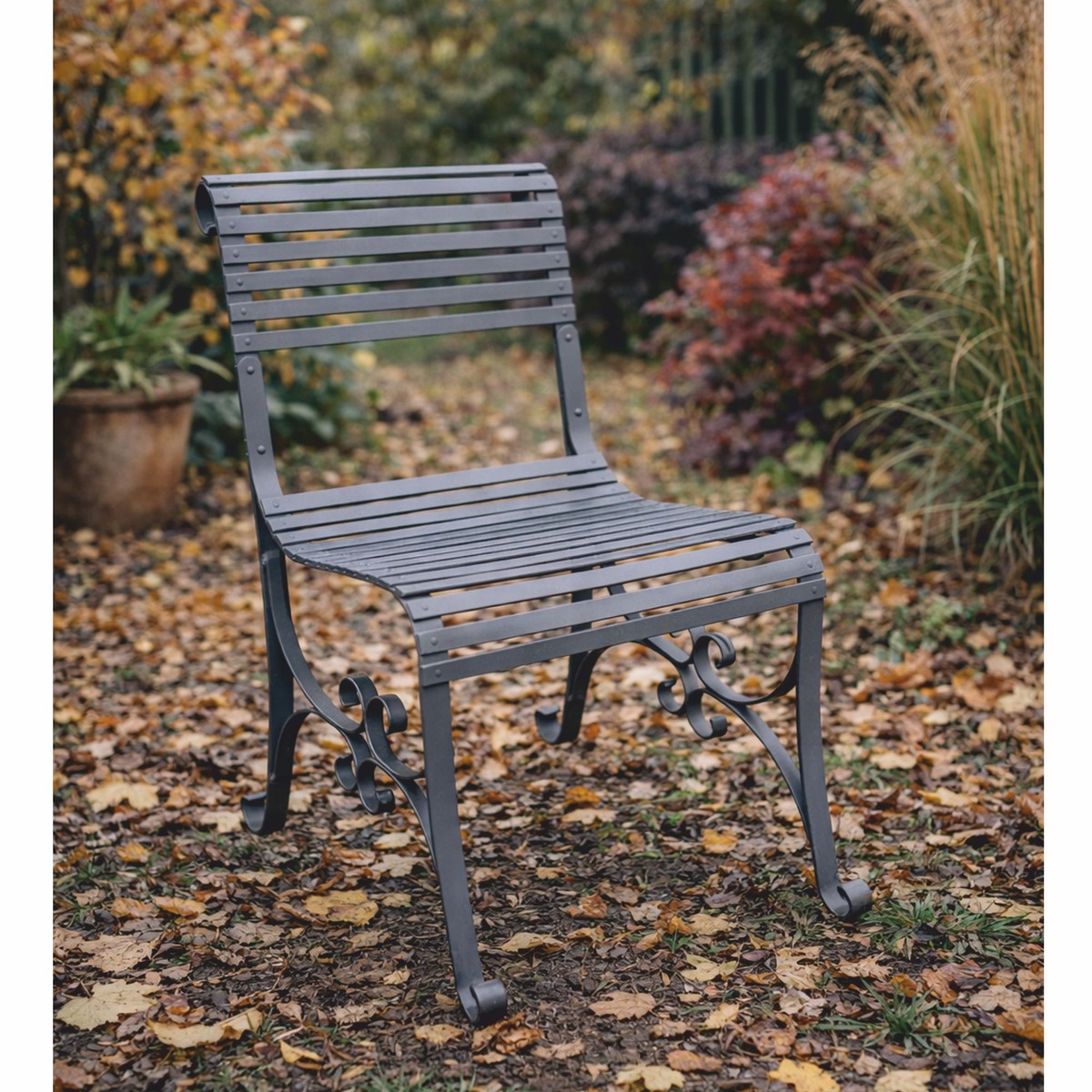 Casa Padrino Art Nouveau Wrought Iron Garden Chair Gray - Garden & Patio Furniture Casa Padrino Art Nouveau Wrought Iron Garden Chair Gray - Garden & Patio Furniture