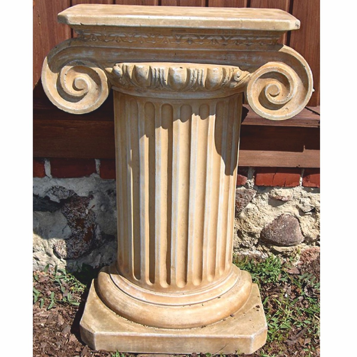 Casa Padrino Baroque Half-Column Beige H. 77 cm - Baroque Style Garden Decor