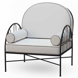 Casa Padrino Fauteuil de Luxe en Fer Forgé Gris / Noir - Fauteuil Hôtel et Jardin