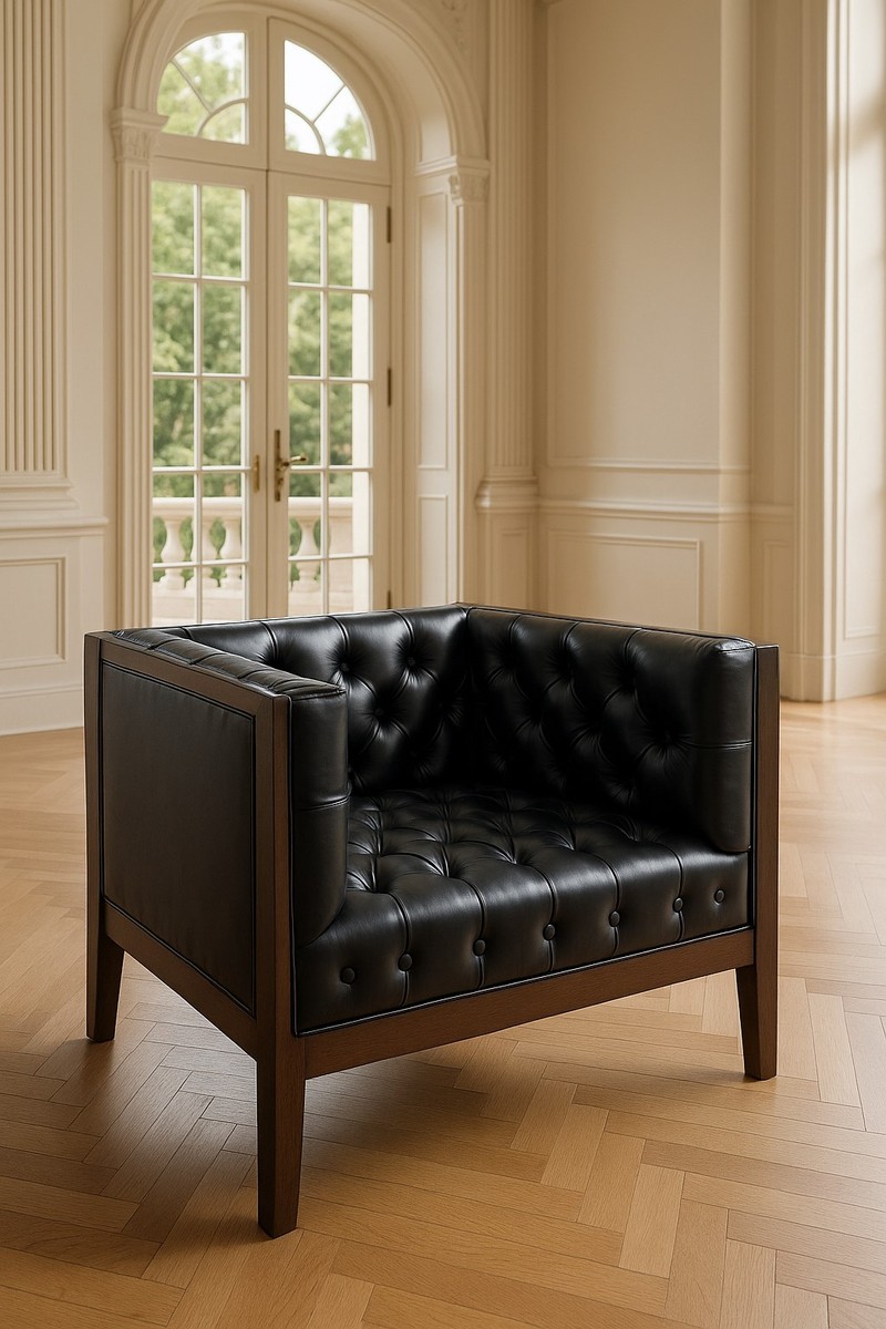 Casa Padrino Luxury Chesterfield Leather Armchair Black / Brown 91 x 78 x H. 72 cm - Chesterfield Genuine Leather Armchair - Chesterfield Furniture - Luxury Genuine Leather Furniture Casa Padrino Luxury Chesterfield Leather Armchair Black / Brown 91 x 78 x H. 72 cm - Chesterfield Genuine Leather Armchair - Chesterfield Furniture - Luxury Genuine Leather Furniture