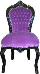 4250427863146 - Barock Esszimmer Stuhl Lila   Schwarz - Antik Stil MÃ¶bel