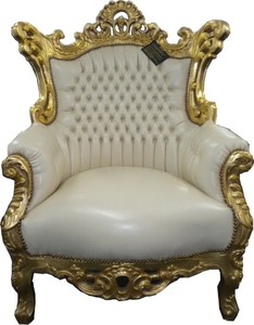 4250828333743 - Barock Sessel Al Capone Creme Gold - MÃ¶bel Antik Stil