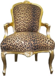 4250427845296 - Barock Salon Stuhl Leopard   Gold - Antik Stil MÃ¶bel