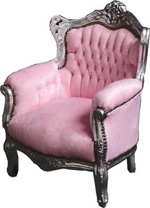 4250427833019 - Barock Kinder Sessel Rosa Silber - Tron