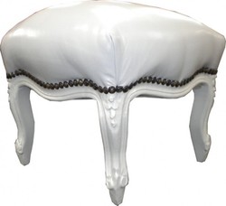 4250427886459 - Barock FuÃhocker WeiÃ   WeiÃ