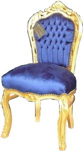 4250427844367 - Barock Esszimmer Stuhl Royalblau   Gold