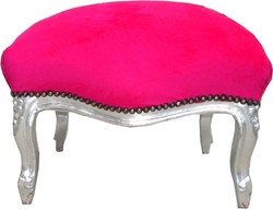 4250427864556 - Barock Sitzhocker Pink   Silber Medium