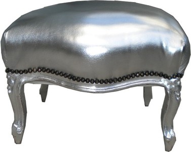 4250427864532 - Barock Sitzhocker Silber   Silber Medium