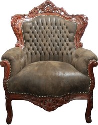 4250427846729 - Barock Sessel King Braun Lederoptik   Braun - Barock Wohnzimmer MÃ¶bel