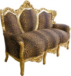 4252006233081 - Barock Lounge Sofa King Leopard   Gold