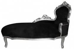 4250427835150 - Barock Chaiselongue King Schwarz Silber- Antik MÃ¶bel