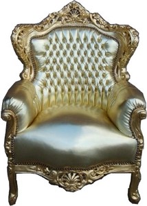 4250427846996 - Barock Sessel King Gold Gold Lederoptik