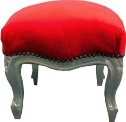 4250427841342 - Barock FuÃhocker Rot   Silber