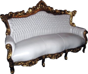 4251287765403 - Baroque Lounge Sofa Master White   Gold
